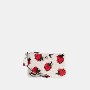 Small Wristlet With Strawberry Print