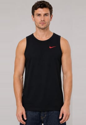 3 Pack Nike Men's Embroidered Swoosh Vest Tank Top in Black / Grey / Navy Blue