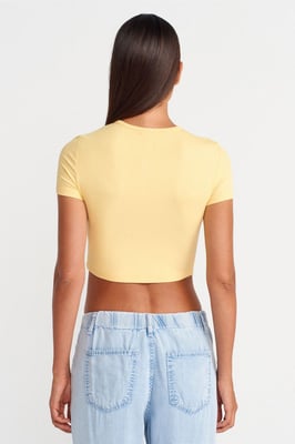 Slim Fit Crop Blouse Met Knopen