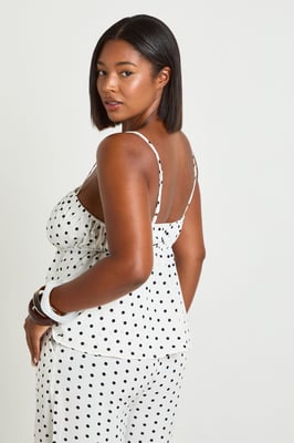 Plus Polka Dot Strappy Smock Top