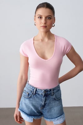 Slim Fit Crop Jersey Top
