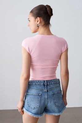 Slim Fit Crop Jersey Top