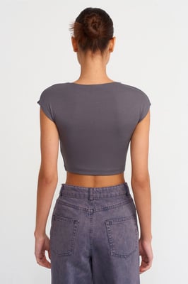 Slim Fit Crop Jersey Blouse