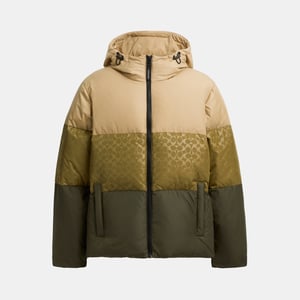 Colorblock Down Jacket In Recycled Polyester