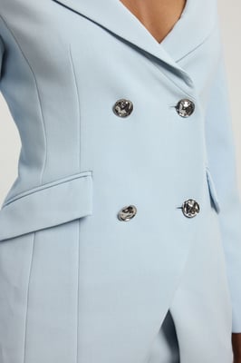 Compact Stretch Double Breasted Blazer
