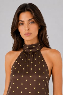 Polkadot Halter Maxi Jurk
