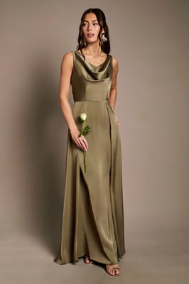 Coast Honoured Sleeveless Cowl Neck Satin Maxi Bridesmaid Dress