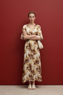 Abstracte Print Midi Jurk