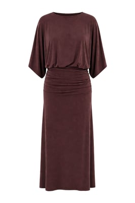 Crew Neck Midi Gebreid Jurk