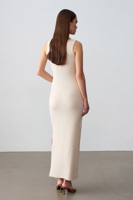 Geribbeld Mouwloos Bodycon Maxi Jurk