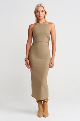 Halternekk Bodycon Midi-jurk