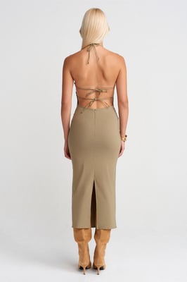 Halternekk Bodycon Midi-jurk