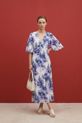 Abstracte Print Midi Jurk