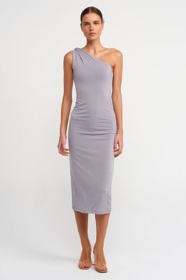Asymmetrische Midi Bodycon Jurk met Één Mouw