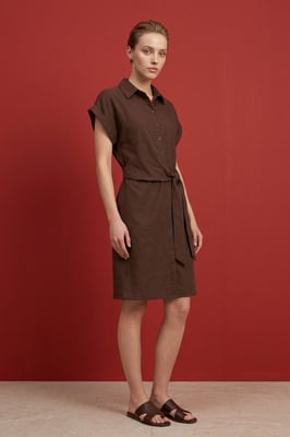 Katoenen Poplin Mini Overhemdjurk
