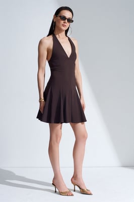 Halter Nek Skater Mini Jurk