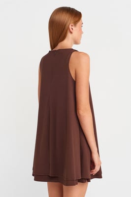 Katoenen Poplin Mouwloze Mini Shiftjurk