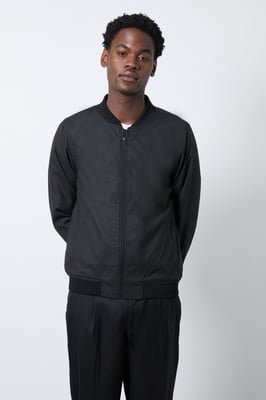 Black Smart Bomber Jacket