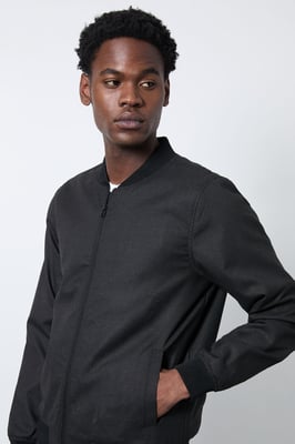 Black Smart Bomber Jacket