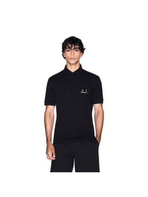 Armani Exchange Herr Pikétröja med lappmönster