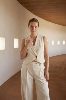 Mouwloos Vest en Wijde Broeken Set