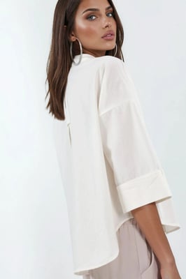 Overmaatse Linnenmix Knopenblouse