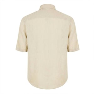 Boss Heren Linnen Overhemd Met Korte Mouwen (Licht Beige)