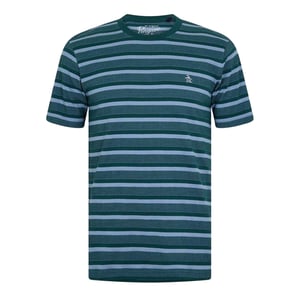 Original Penguin Heren gestreept T-shirt met ronde hals (Bug juni)