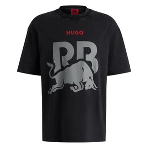 Hugo Unisex volwassen RB F1 Racing Grafisch T-Shirt met opdruk (Zwart)