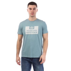 Weekend Offender Heren McMoney Box Logo T-Shirt (Lichtblauw)