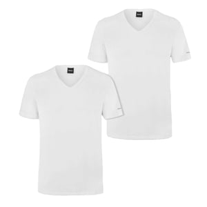Boss Heren Spirit V Neck Slim T-Shirt (Set van 2) (Wit)