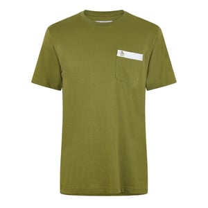 Original Penguin Heren Logo borstzak T-shirt (Olijftak)