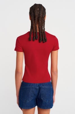 Slim Fit Katoenen V-Hals T-Shirt