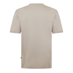 Boss Strak zittend T-shirt voor heren met minimalistisch logo (Beige)