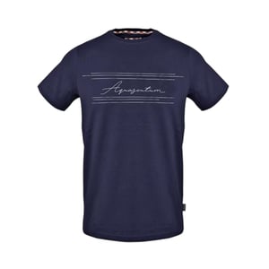 Aquascutum Heren Handtekening T-shirt met ronde hals (Marine)