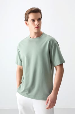Overmaatse Katoenmix Crew Neck T-Shirt