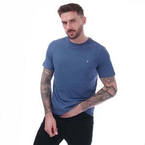 Farah Heren Dean Katoen T-Shirt (Blauw)