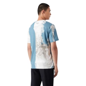 Emporio Armani Heren Logo T-shirt met all-over print (Blauw/Wit)