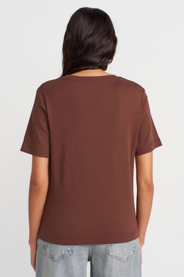 Dames Katoenen Crew Neck T-Shirt