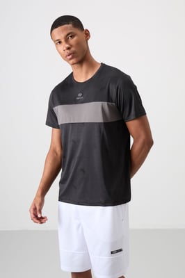Herrars färgblockerad T-shirt med rund hals