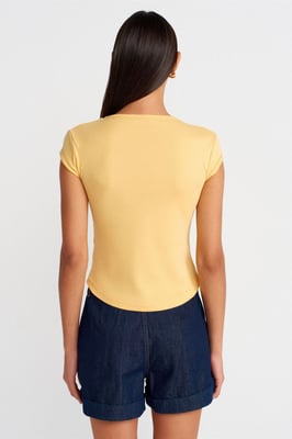 Dames Slim Fit Katoenen T-shirt met Ronde Hals