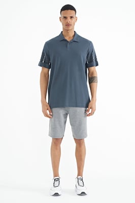 Heren Katoenen Polo Kraag Gedrukte T-shirt