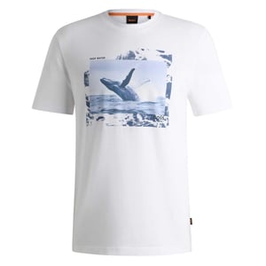 Boss Heren Walvis Katoenen T-Shirt (Wit)