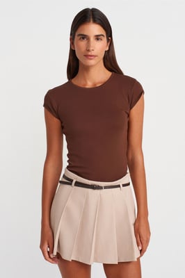 Dames Slim Fit Katoenen Crew Neck T-Shirt