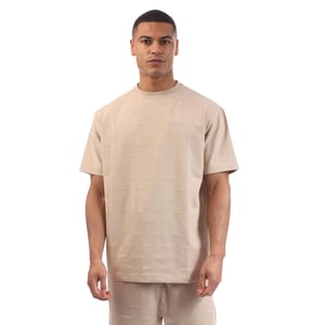 Hugo Heren Logo In reliëf Regular T-shirt (Beige)