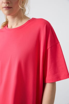 Oversized Katoen-Modal Ronde Hals T-Shirt