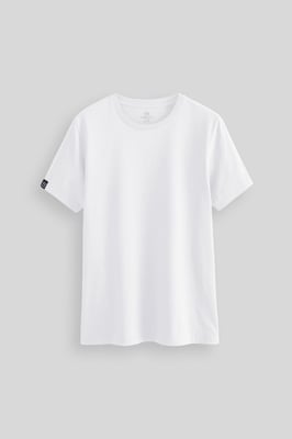 Herr T-shirt i bomull och elastan med rund halsringning