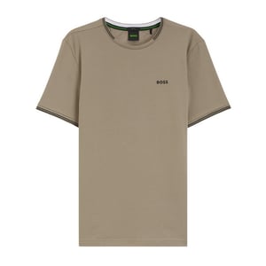 Boss Heren Hbg Taul katoenen T-shirt met normale pasvorm (Beige)