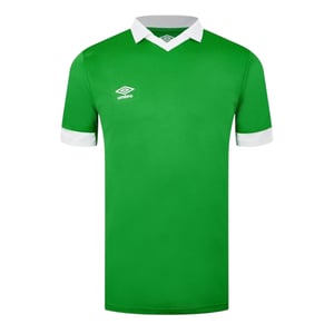 Umbro Kortärmad T-shirt Regular med V-hals för herrar (Smaragdgrön/vit)