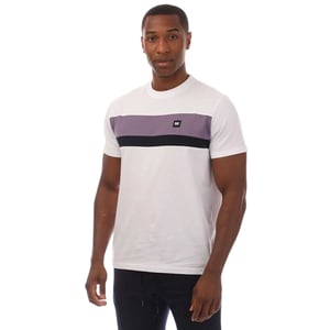 Weekend Offender Heren Kruiswoord Kleurblok T-shirt (Wit)